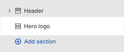 The Hero logo section selected in Theme editor.