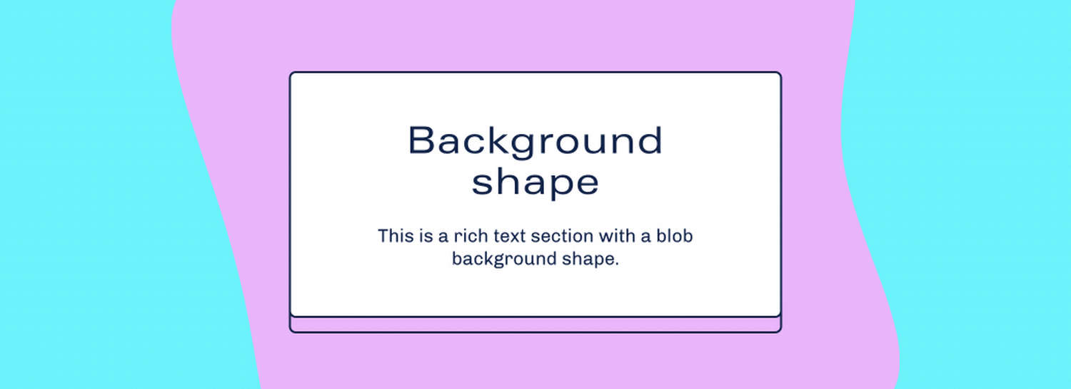 An example of a Background shape block inside a Rich text section on a store page.