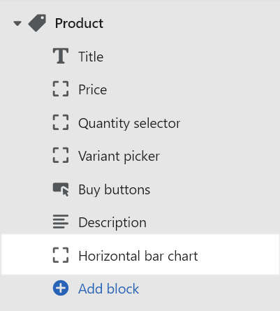 The Product section's settings menu in Theme editor.