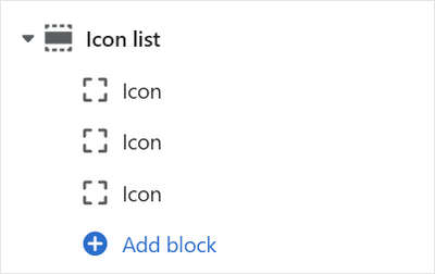 The add block menu in Theme editor.