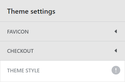 The Theme style menu in Theme settings.