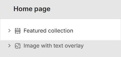A Featured collection section in Theme editor.