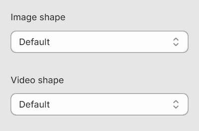 The Image and Video shape options in Theme editor.