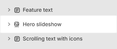 The Hero slideshow section selected in Theme editor.