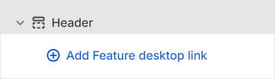 The Header's Add block menu in Theme editor.