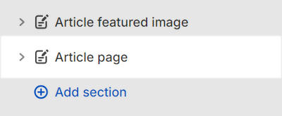 The Article page section selected in Theme editor.