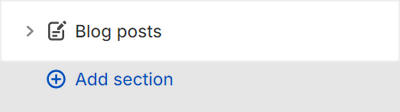The Blog posts section selected in Theme editor.