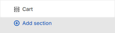 The Cart section selected in Theme editor.