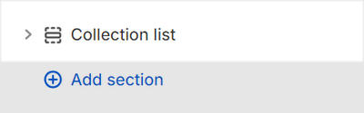 The Collection list section selected in Theme editor.