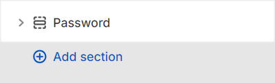 The Password section selected in Theme editor.