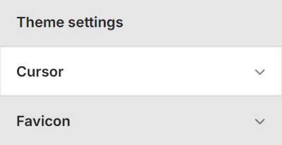 Theme editor's Cursor Theme settings menu.